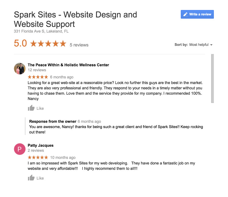 Google Reviews vs. Facebook Reviews - Spark My Site - Lakeland, FL 