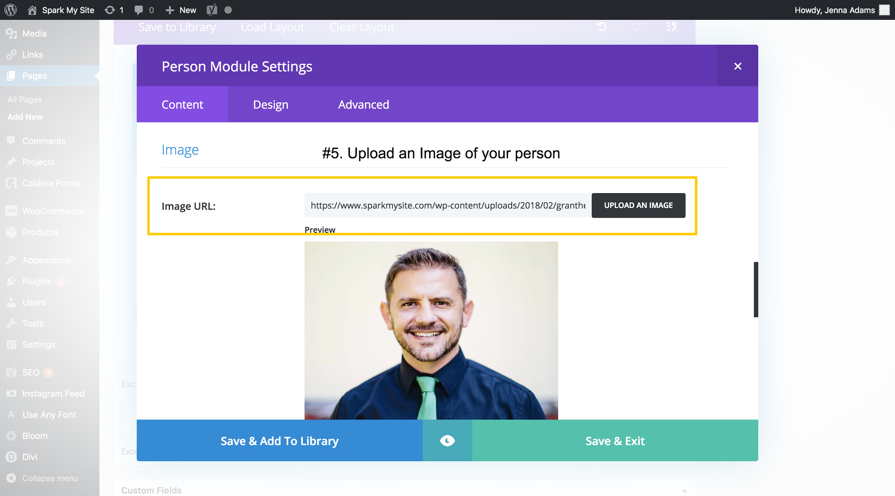 Divi Tutorials: How to Use the Person Module - Spark My Site