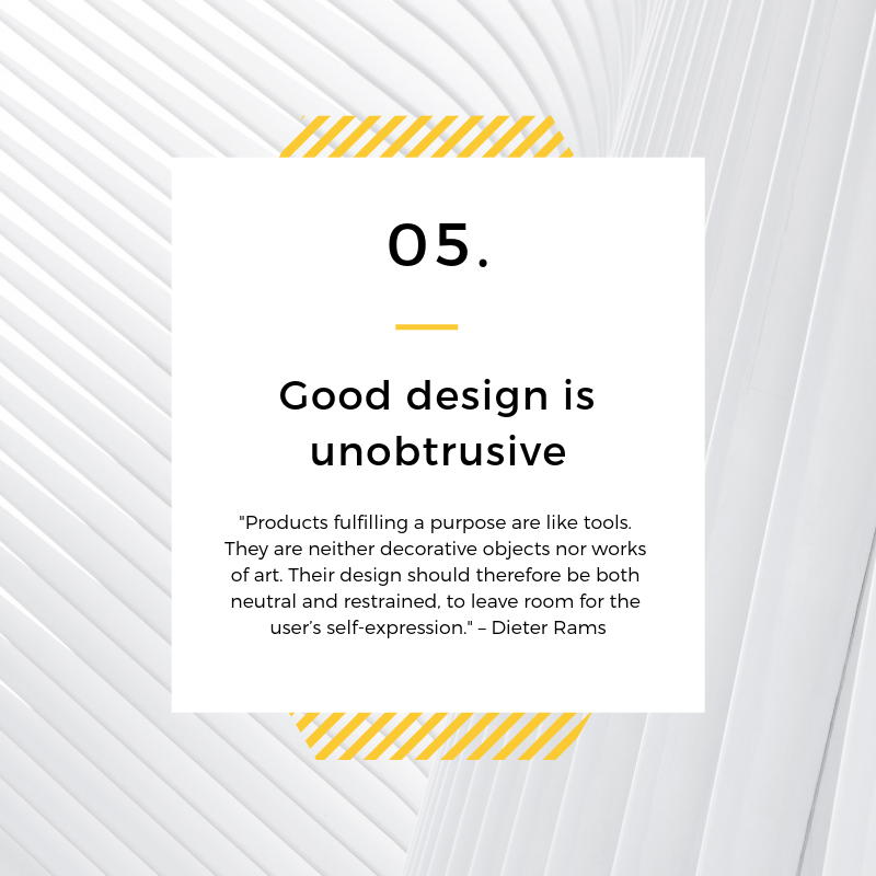 Unobtrusive Design is Good Design - Dieter Rams - Spark Sites