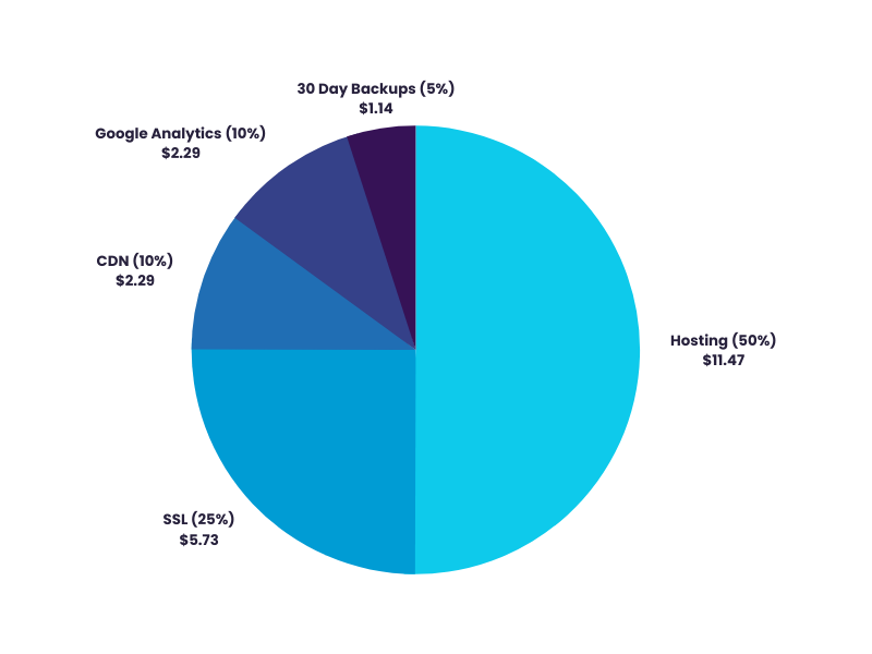 Pie Chart: What Does WordPress Support Cost - What am I paying Spark Sites for WordPress Support for?
